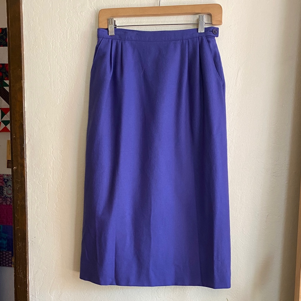 Pendleton Women's Wool Midi Skirt In Rich Purple Size 12